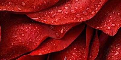 A close up of red flowers with water droplets photo