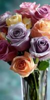 Colorful bouquet of roses brightening the room photo