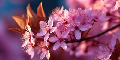 Blossoming cherry blossoms welcome the spring season photo