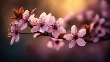 A close up of a branch of a flowering tree photo