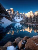 Stunning mountains and serene lake reflections photo