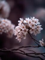 Cherry blossoms bloom in tranquil spring setting photo