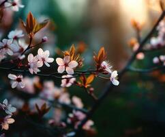 Delicate blossoms on a spring afternoon in nature photo