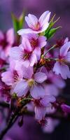 Vibrant cherry blossoms bloom in a peaceful garden photo