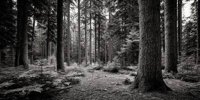 Towering trees in a majestic green forest photo