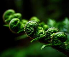 Close-up view of vibrant fern fronds in nature photo