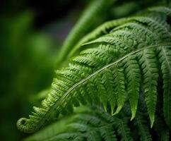 Lush green ferns in vibrant natural setting photo