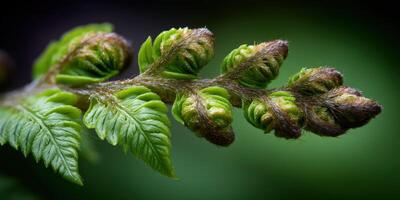 Ferns unfurl in lush spring greenery photo