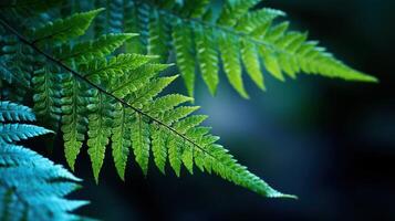 Fern fronds in lush green setting during daylight photo