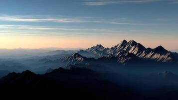 Sunrise over serene mountain landscape photo