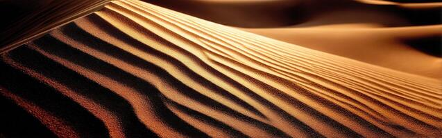 Sand waves create patterns in golden desert landscape photo