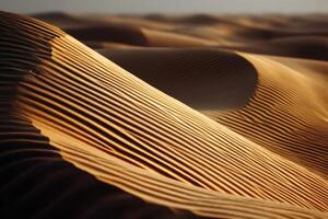 Waves of sand undulate under soft morning light photo
