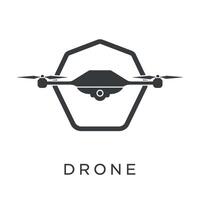 Drone technology icon with hexagonal frame for modern logo design vector