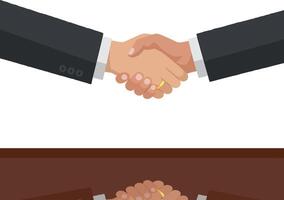 Handshake business agreement partnership collaboration illustration with two hands shaking vector