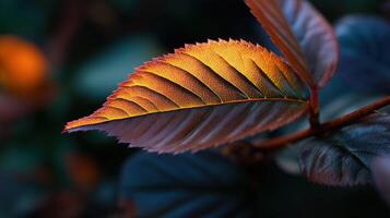 Bright leaf shining in a peaceful nature scene photo
