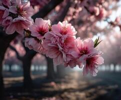 Blooming cherry blossoms enhance the spring landscape photo