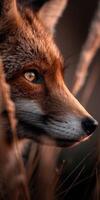 A fox is looking into the distance photo
