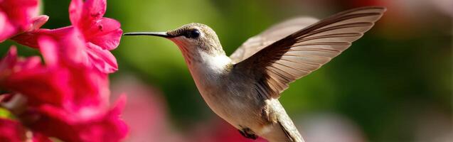 Hummingbird, flower, pink, flower, hummingbird, flower, bird, bird, photo