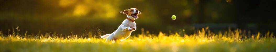 A dog catching a frisbee in the air photo