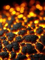 A close up of a hot lava surface photo