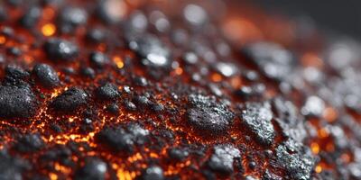 Close up of a black and red lava surface photo