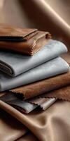 A pile of leather and fabric photo
