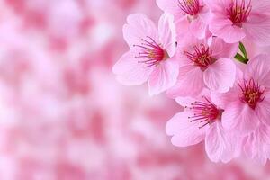 Pink cherry blossom background photo