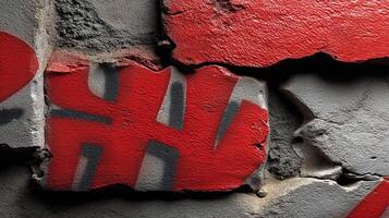 A close up of graffiti on a wall photo