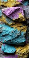 Colorful rocks on a black background photo