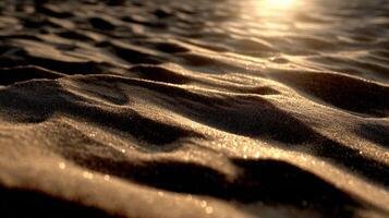 A sand dune with the sun shining through it photo