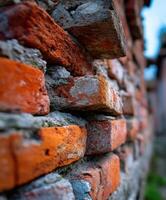 A brick wall is shown in this photo