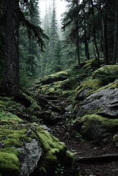 A mossy forest path photo