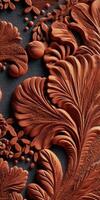 A close up of a flower pattern on a surface photo