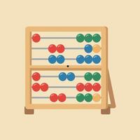 Wooden abacus with colorful beads educational tool for counting and learning numbers illustration vector