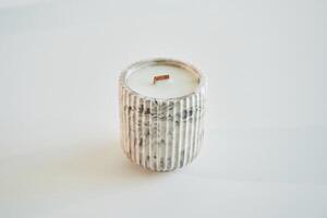 Handmade, beautiful decorative candle on the background, photo