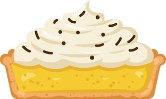 Lemon Meringue Pie Slice with Cream Topping and Sprinkles Illustration vector