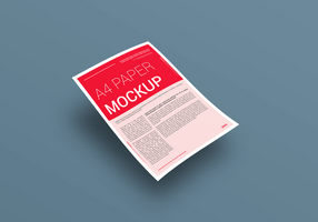 A4 Size Flying Paper Mockup with Background psd