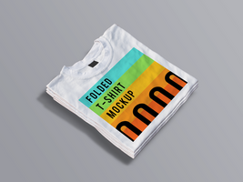 Three Folding Tshirt Design Mockup psd
