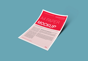 A4 Size Paper Mockup in Floor Template psd