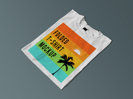 Folding Tshirt Design Mockup Front View psd