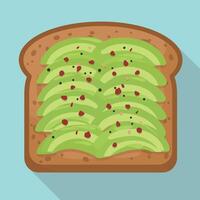 Avocado Toast with Red Pepper Flakes on Whole Grain Bread Illustration vector