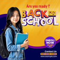 Are You Ready Back To School Social Media Post psd