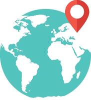 Globe with Location Pin Icon for Global Positioning and Navigation Purposes in Format vector