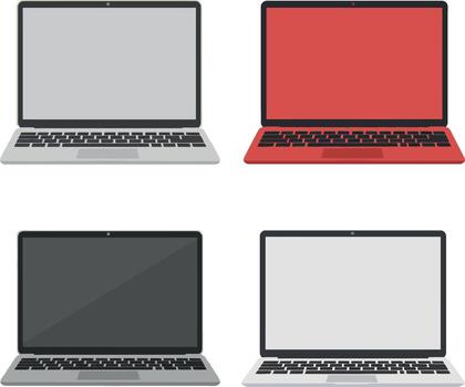 ordenador portátil ordenadores con varios pantalla colores y teclado diseños ilustración tecnología dispositivos vector