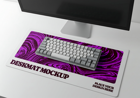 Puple Deskmat mockup with clean background psd