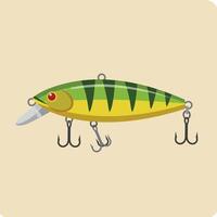 Fishing lure illustration with yellow and green colors for hobby and leisure use vector