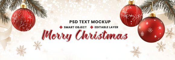 Tree light snowfall joy in Merry Christmas background theme with multiple colour ball holiday theme psd