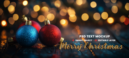 Tree night snowflakes in Merry Christmas background theme with multiple colour balls and ornaments psd