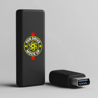 Showcase your logo with this clean pen drive mock up featuring advanced pen drive mock up graphics psd