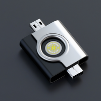Pen drive mock up crafted with realistic metal details for usb pendrive mock up data card utility psd